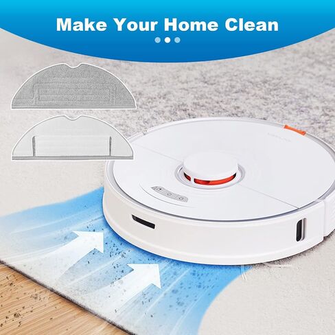 KEEPOW Mop Pads for Roborock S8 / S8+ / S7 / S7+ / S7 MaxV / S7 MaxV Plus / S7 MaxV Ultra / S7 Pro Ultra, Upgraded Microfiber Reusable Floor Replacement Pads with Silver Ions, 6 Pack in Saudi Arabia