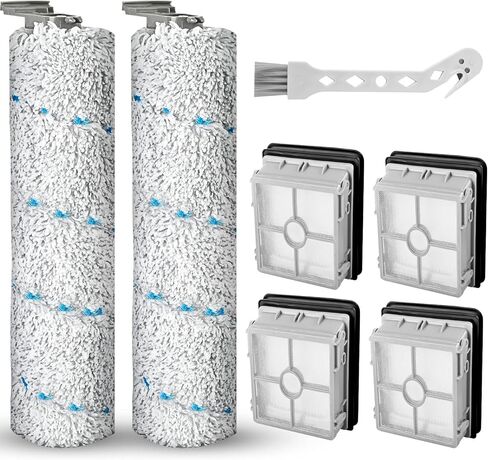 بكرة فرشاة بديلة متوافقة مع مكنسة بيسيل كروس ويف X7 بت برو 3011 3055 3277 3279 3276A اللاسلكية بت برو متعددة الاسطح الرطبة والجافة و2 فرشاة دوارة و4 فلتر هيبا وفرشاة تنظيف in Kuwait