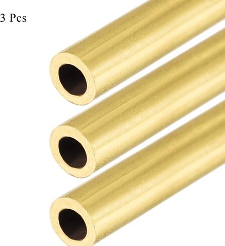 [3 Pcs] Brass Round Tube 300mm Length 2mm OD 0.5mm Wall Thickness, Metal Copper Seamless Straight Pipe Tubing for DIY Draft Hollow Decoration Frame Models Hobby in Kuwait