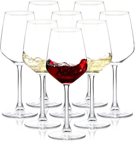 Wine Glasses Set of 6, 12oz Clear Red/White Wine Glasses, Long Stem Wine Glasses for Party, Wedding and Home in Kuwait