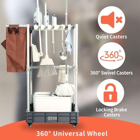 عربة تنظيف منزلية بعجلات مع ارفف in Kuwait