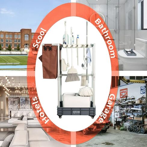 عربة تنظيف منزلية بعجلات مع ارفف in Kuwait