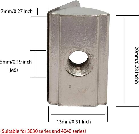 20-Pack Roll in Spring Loaded t Nut M4, 30/40 Universal Specification with Spring Sheet for 4mm Slot Aluminum Profile Accessories in Kuwait