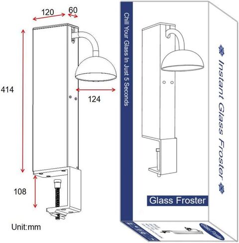 INNOVECO Glass Chiller – CO2 Glass Froster for Cups and Glasses – Instant Drink Chiller for Cocktail, Beer, Mixed Drinks, Wine – Glass Chiller for Bar, Restaurant, Kitchen. in Kuwait
