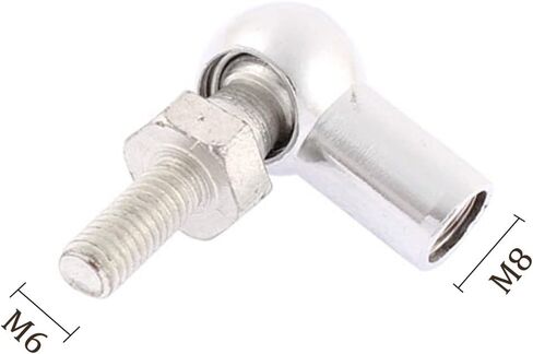 Kozelo 10pcs Angle Ball Joint - [M8x1.25 Right Female Thread, M6x1.0 Right Male Thread] Gas Spring Elbow Joint Fitting for Automotive, Hinged Door, Cupboard in Saudi Arabia