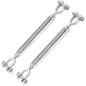 JOIKIT 2 قطعة M12 الفك والفك المقطورة، شدادات فولاذية مجلفنة مفتوحة الجسم لشد الكابلات والحبل والأسلاك، قطر ملولب 1/2 بوصة، 4000 رطل WLL in Kuwait