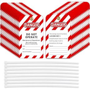 بطاقات Wisamic Lockout Tagout، 40 عبوة 5.7 بوصة × 3 بوصة، "خطر - لا تعمل" علامة Loto، علامات متوافقة مع OSHA مصنوعة في الولايات المتحدة، مقاومة للتمزق والماء PF-Cardstock in Kuwait