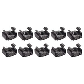 صواميل قفص METALLIXITY (M8x17mm) 10 قطع، أقفاص الأجهزة ذات الفتحات المربعة المطلية بالزنك والفولاذ الكربوني - لرف خزانة رف الخادم، أسود in Saudi Arabia