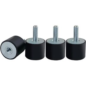 Rubber Mounts Shock Absorber, 4 Pack M6 Rubber Vibration Isolator Mount Shock Absorber Anti Vibration Silent block Car Boat Bobbins with Studs