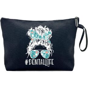 ZHANTUONE Dental Life Cosmetic Bag, The Best Birthday Gift for Dentists, For Women Dental Hygienist Makeup Bag, Dental Hygienist Gifts, Dental Assistant Gifts, Funny Dentists Gift, Christmas gift