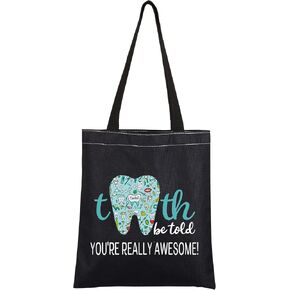 CMNIM Dental Makeup Bag Dental Hygienist Gifts Dentist Dental Assistant Graduation Gifts for Women Dentist Thank You Cosmetic Bag Tooth Be Told You're Really Awesome (Dental Two Pockets TB) in Kuwait