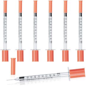 Syringes U-100 1ml 29G 0.5in/13mm, Comfortable & Accurate Dosing, Pack of 50