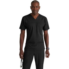 BARCO Grey's Anatomy Spandex Stretch Direct - Rapid Scrub Top for Men, V-Neck Men's Scrub Top