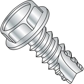 Small Parts 37245W Steel Thread Cutting Screw, Zinc Plated Finish, Hex Washer Head, Type 25, 3/8"-12 Thread Size, 1-1/2" Length (Pack of 10) in Saudi Arabia