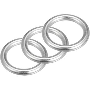 uxcell 316 Stainless Steel Round Ring Welded O-Rings 30mm(1.18") ID 6mm Thick 3pcs in Saudi Arabia