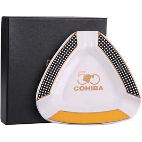 Ceramic Large Cigar Ashtray for Patio/Outside/Indoor, Square, Black in Saudi Arabia