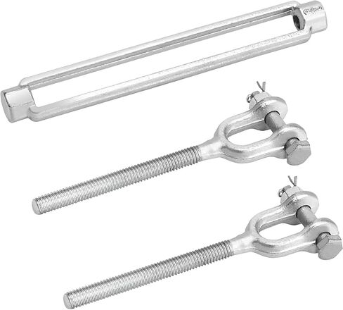 JOIKIT 2 قطعة M12 الفك والفك المقطورة، شدادات فولاذية مجلفنة مفتوحة الجسم لشد الكابلات والحبل والأسلاك، قطر ملولب 1/2 بوصة، 4000 رطل WLL in Kuwait