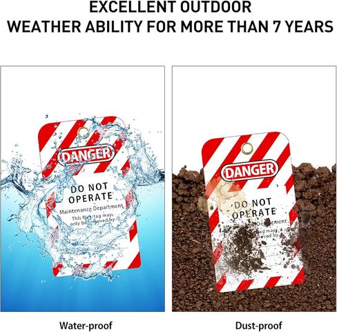 بطاقات Wisamic Lockout Tagout، 40 عبوة 5.7 بوصة × 3 بوصة، "خطر - لا تعمل" علامة Loto، علامات متوافقة مع OSHA مصنوعة في الولايات المتحدة، مقاومة للتمزق والماء PF-Cardstock in Kuwait