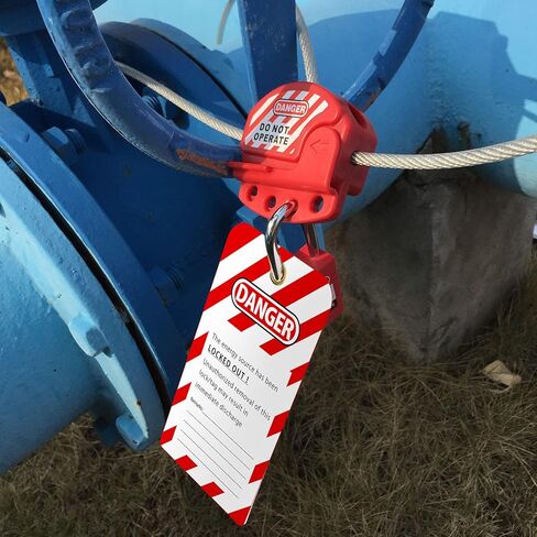 بطاقات Wisamic Lockout Tagout، 40 عبوة 5.7 بوصة × 3 بوصة، "خطر - لا تعمل" علامة Loto، علامات متوافقة مع OSHA مصنوعة في الولايات المتحدة، مقاومة للتمزق والماء PF-Cardstock in Kuwait