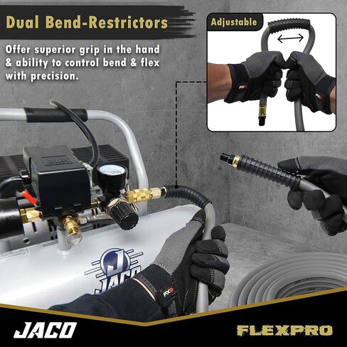 JACO FlexPro Hybrid Air Hose (3/8" x 50 ft) | Dual 1/4" M-NPT Fittings (Storm Gray) in Saudi Arabia