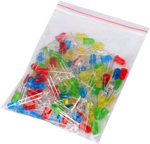 C.J. Shop New LED Round 100pcs Red Yellow Green Blue White Light-Emitting diode Mix Color 5mm in Saudi Arabia
