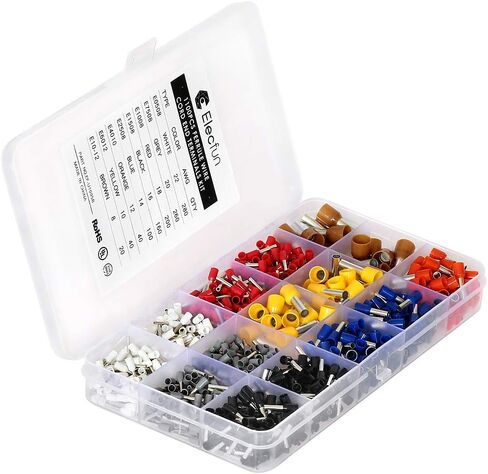 ELECFUN 300 قطعة مجموعة موصلات بعقب غير معزولة 22-10 قياس موصل بعقب غير معزول 22-16AWG، 16-14AWG، 12-10AWG محطات تجعيد الأسلاك الكهربائية in Saudi Arabia