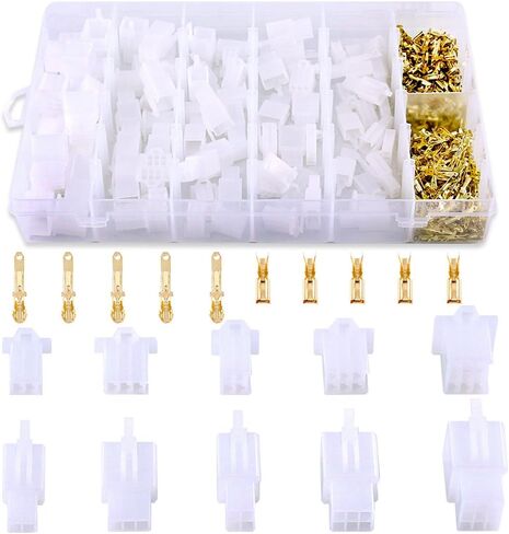 Glarks 580Pcs 2.8mm Pitch 2 3 4 6 9 Pin Wire Connectors Housing Terminal, Male & Female Plug Housing and Pin Header Crimp Wire Terminals Connector Assortment Kit for Motorcycle, Bike, Car, Boats in Saudi Arabia