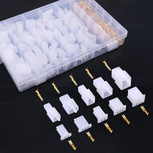 Glarks 580Pcs 2.8mm Pitch 2 3 4 6 9 Pin Wire Connectors Housing Terminal, Male & Female Plug Housing and Pin Header Crimp Wire Terminals Connector Assortment Kit for Motorcycle, Bike, Car, Boats in Saudi Arabia