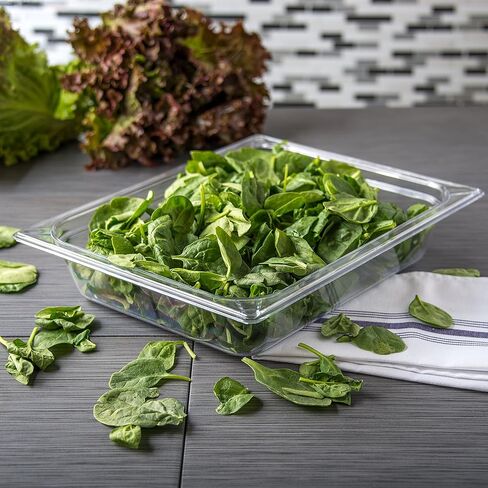 منتجات Carlisle FoodService 10220B07 Storplus نصف حجم وعاء الطعام، بولي كربونات، عمق 2.5 بوصة، شفاف in Kuwait