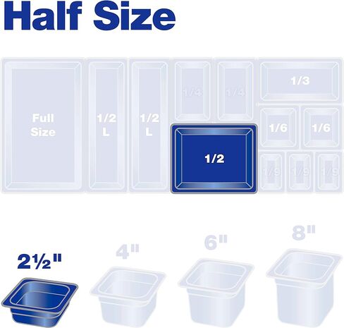 منتجات Carlisle FoodService 10220B07 Storplus نصف حجم وعاء الطعام، بولي كربونات، عمق 2.5 بوصة، شفاف in Kuwait