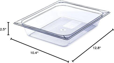 منتجات Carlisle FoodService 10220B07 Storplus نصف حجم وعاء الطعام، بولي كربونات، عمق 2.5 بوصة، شفاف in Kuwait