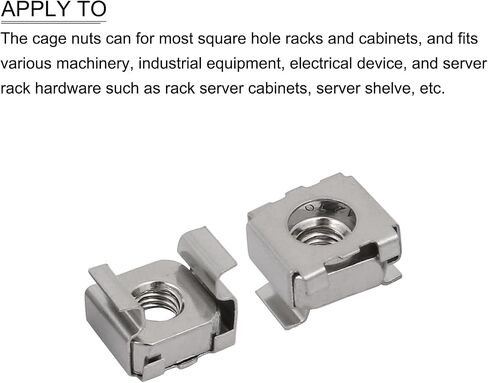 METALLIXITY Cage Nuts (M5x5mm) 5Pcs, Stainless Steel Rack Mount Square Hole Hardware Cage Nuts - for Server Rack Cabinet Shelve, Silver Tone in Kuwait