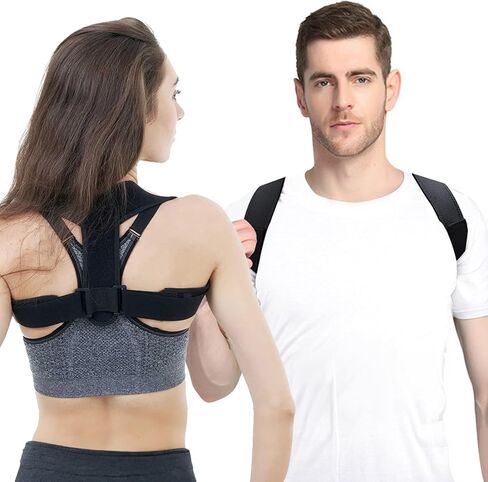 Posture Corrector for Women and Men,Adjustable Upper Back Brace, Breathable Back Support straightener, Providing Pain Relief from Lumbar, Neck, Shoulder, and Clavicle, Back in Saudi Arabia