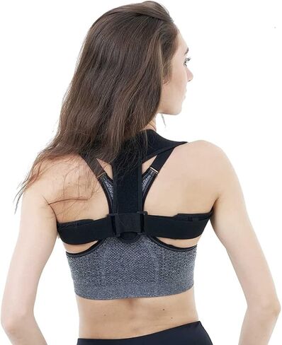 Posture Corrector for Women and Men,Adjustable Upper Back Brace, Breathable Back Support straightener, Providing Pain Relief from Lumbar, Neck, Shoulder, and Clavicle, Back in Saudi Arabia