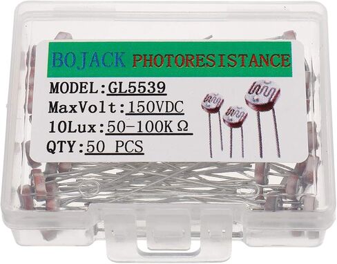 BOJACK 50 قطعة مقاومة للضوء 5 مللي متر مقاوم للضوء حساس LDR GM5539 GL5539 in Saudi Arabia