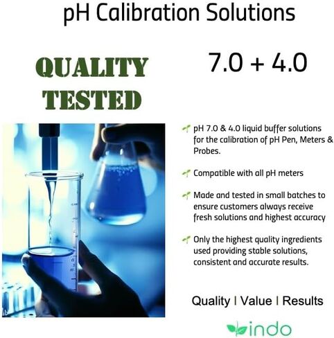 مجموعة حلول معايرة pH 4.0 و7.0 الهندية (500 مل / 16 أونصة) in Kuwait