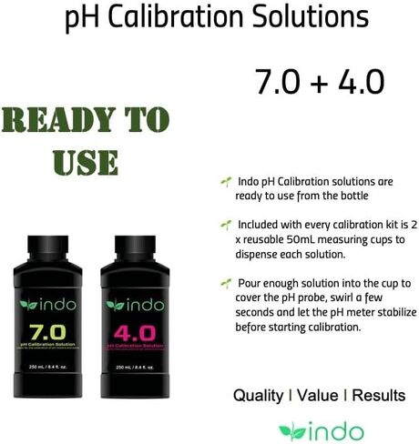 مجموعة حلول معايرة pH 4.0 و7.0 الهندية (500 مل / 16 أونصة) in Kuwait