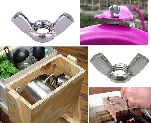 40 قطعة برغي يدوي مخرش من LBY ، M3 / M4 / M5 / M6 مسامير إبهام ملولبة بالكامل (خطوة واحدة ) وصواميل أجنحة مجموعة متنوعة من 8 أنواع ، مجلفن من الصلب الكربوني in Kuwait