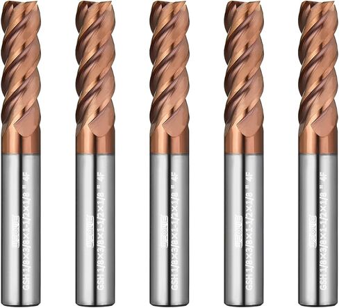 WEXWE Tools GSH Carbide Square End Mill, ACO Coating, Spiral Router Mill Bits for Medium Alloy Steel, Stainless Steel,Hardeness Steel, Rough and Finish Machining,1/2" Shank (.5(1/2)", 2pcs) in Saudi Arabia