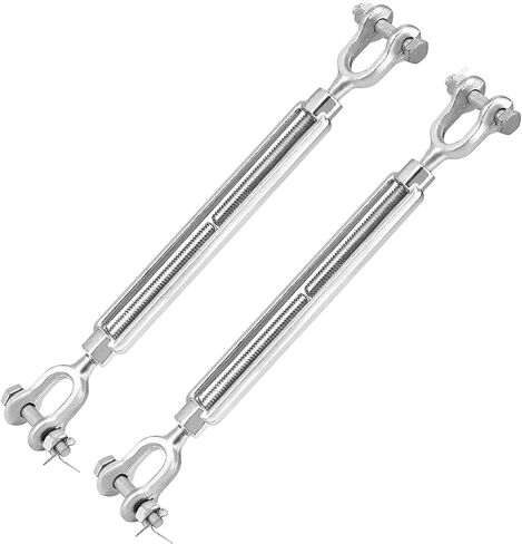 JOIKIT 2 قطعة 12 بوصة M10 من الفولاذ المجلفن وفك شدادات الفك مع قطر ملولب 3/8 بوصة لكابل حبل السلك، حد حمل العمل 3500 رطل in Kuwait