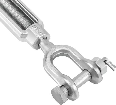 JOIKIT 2 قطعة 12 بوصة M10 من الفولاذ المجلفن وفك شدادات الفك مع قطر ملولب 3/8 بوصة لكابل حبل السلك، حد حمل العمل 3500 رطل in Kuwait