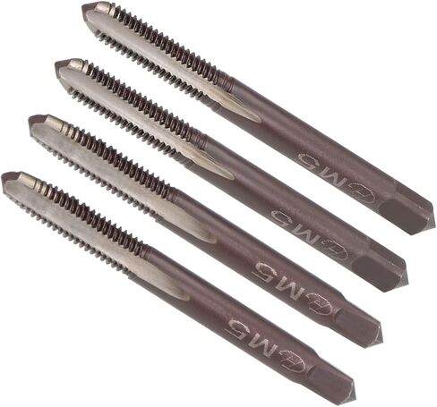 CoCud Hand Threading Taps, M5 x 0.8 Thread, Metric Alloy Tool Steel Screw Tapping Taper Bottom Tap - (Applications: for Machine Thread Repair), 2-Pairs in Kuwait