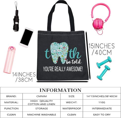 CMNIM Dental Makeup Bag Dental Hygienist Gifts Dentist Dental Assistant Graduation Gifts for Women Dentist Thank You Cosmetic Bag Tooth Be Told You're Really Awesome (Dental Two Pockets TB) in Kuwait