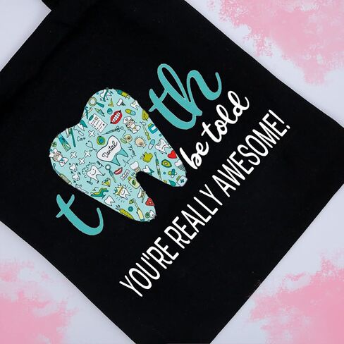 CMNIM Dental Makeup Bag Dental Hygienist Gifts Dentist Dental Assistant Graduation Gifts for Women Dentist Thank You Cosmetic Bag Tooth Be Told You're Really Awesome (Dental Two Pockets TB) in Kuwait