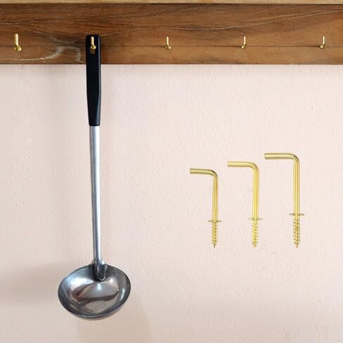 225 قطعة من خطافات المسمار من WUJIAQIU، خطاطيف تثبيت على شكل كأس، خطافات لولبية للسقف ذهبية صغيرة، خطافات مج معدنية على شكل حرف L للاستخدام الداخلي والخارجي على الحائط، أواني تعليق السلال، أضواء الزينة in Kuwait