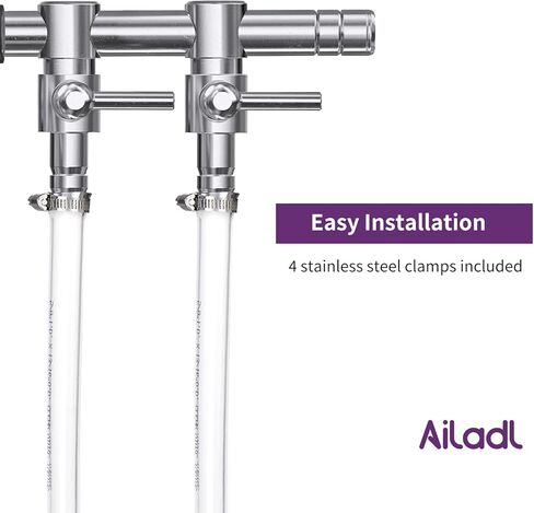 Ailadl 5/8 "ID أنابيب بلاستيكية شفافة، طول 50 قدمًا، أنابيب فينيل شفافة مرنة، تقاوم الالتواء، خالية من مادة BPA وغير سامة، آمنة لأنابيب حوض السمك، خرطوم خزان الأسماك، خرطوم شفاف متعدد الاستخدام مع 4 مشابك in Kuwait