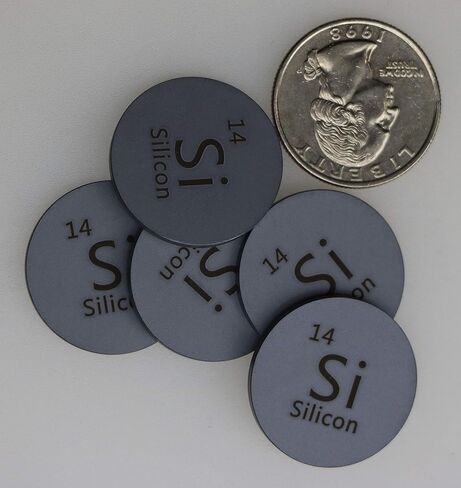 قرص معدني من السيليكون (Si) مقاس 24.26 مم نقي بنسبة 99.999% للتجميع أو التجارب in Kuwait