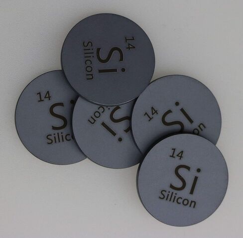 قرص معدني من السيليكون (Si) مقاس 24.26 مم نقي بنسبة 99.999% للتجميع أو التجارب in Kuwait
