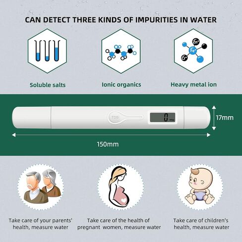 مقياس TDS الرقمي لاختبار صلابة مياه الشرب، مقياس جزء في المليون لحوض السمك المائي، جهاز اختبار المياه الصلبة لاختبار مياه الشرب لحماية صحة الأسرة in Kuwait