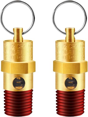 LSTOPGO 2 قطع 1/4 ''ذكر NPT ضاغط الهواء صمام تخفيف الضغط صمام الأمان النحاسي صمام فحص ضاغط الهواء (150 رطل لكل بوصة مربعة) in Kuwait